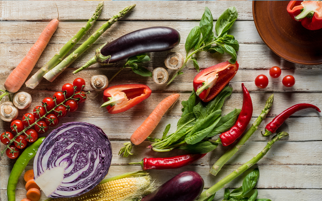 Veggies on table