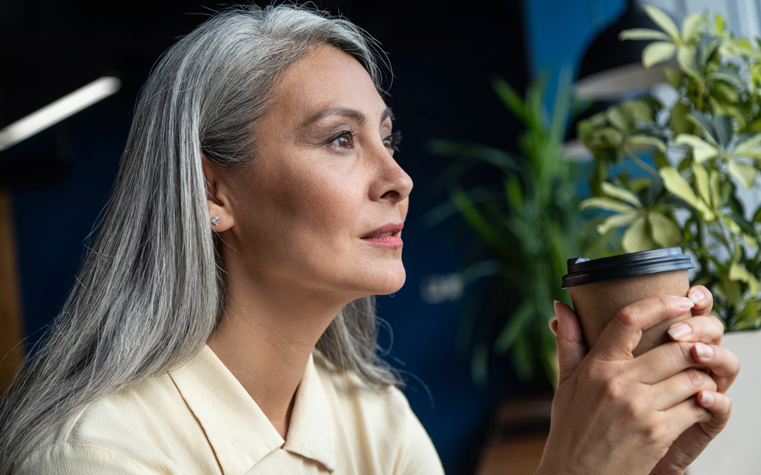 Woman with coffee relaxing and stress free 