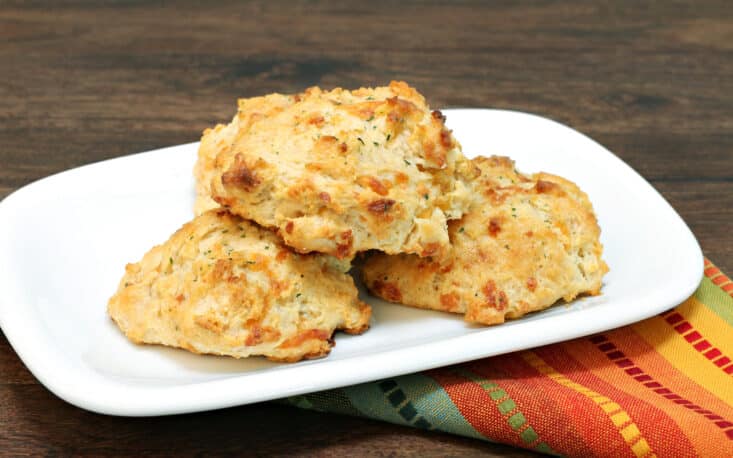Cheddar cheese, parsley and garlic biscuits.