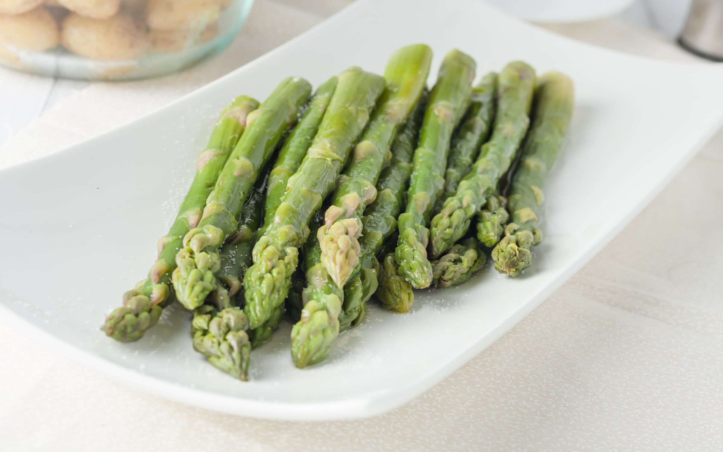 closeup of fresh cooked asparagus