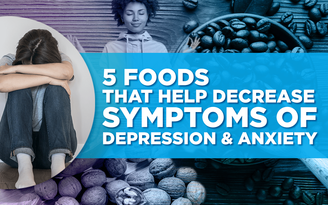 Graphic for 5 foods to help with depression