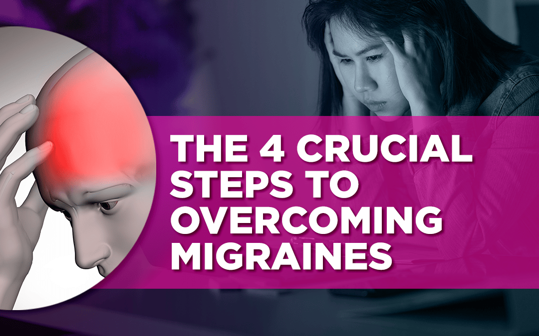 4 steps to overcome a migraine graphic